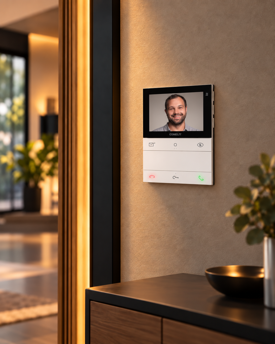 Logos mit Steffen im Display – Visualisierung